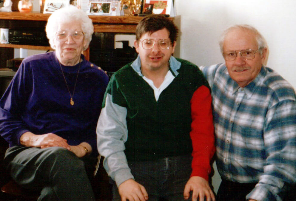 Loring Tollefson with his parents, Gladys and Chester Tollefson