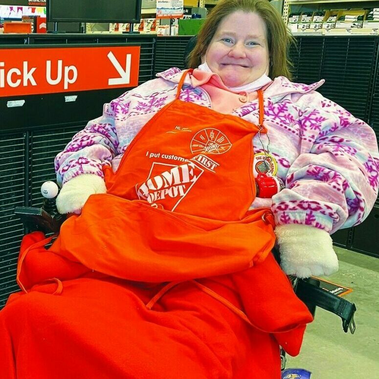Denise Coppess in the 
customer service area of the Blaine, Minn. Home Depot store.