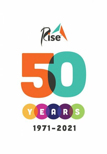 Rise 50th Anniversary Celebration Logo